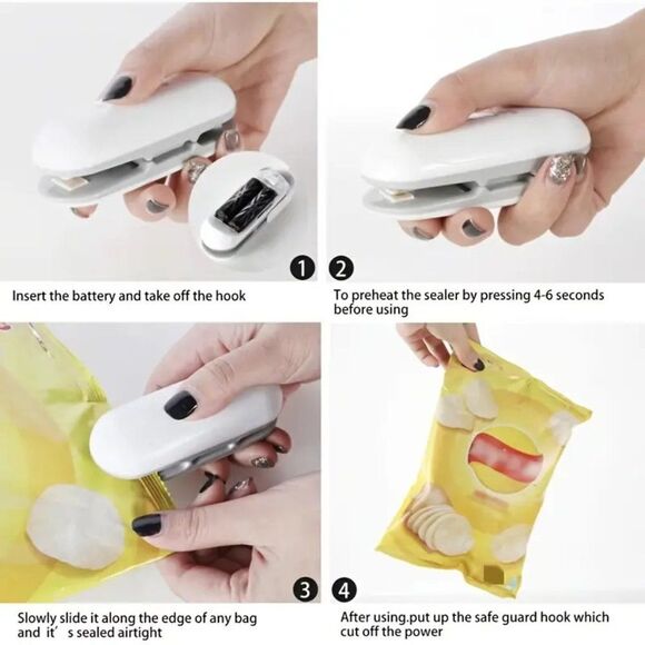 2-in-1 Mini Bag Sealer & Cutter - Portable Heat Vacuum Sealer for Food Storage - Picture 3 of 5